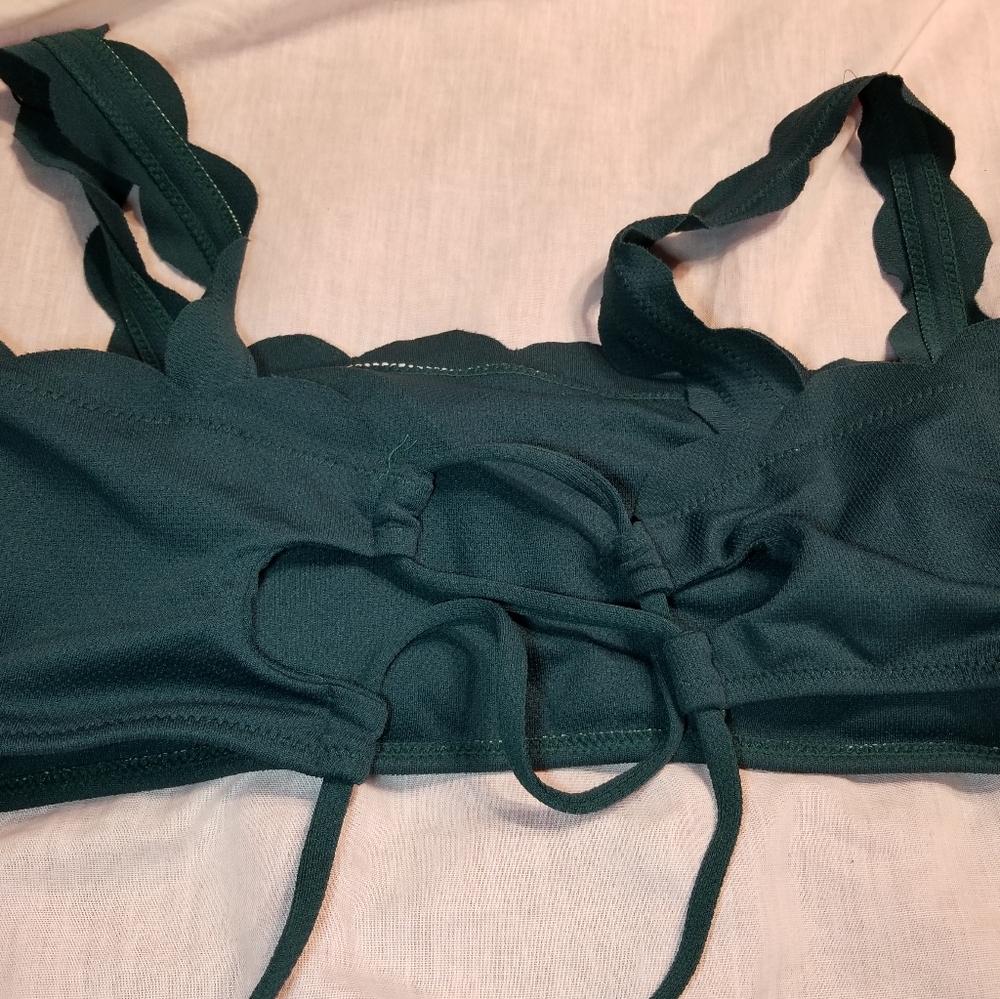 Nwt scallop edge bikini tie back adjustable size 8 - Picture 7 of 13